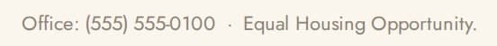 Camila · post: Office: (555) 555-0100 · Equal Housing Opportunity.