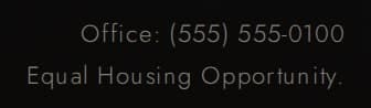 Elise · post: Office: (555) 555-0100 · Equal Housing Opportunity.