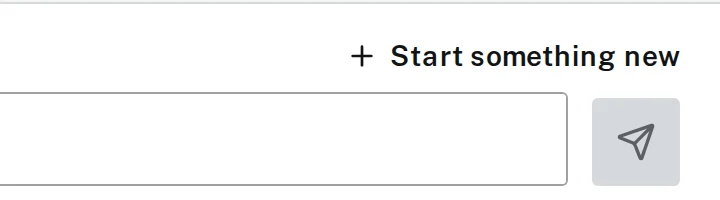 The top of the message box. The Start something new button is circled.