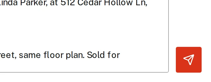 The comps PDF attached above the message box, with the CMA request typed in. The file and the send button are circled.